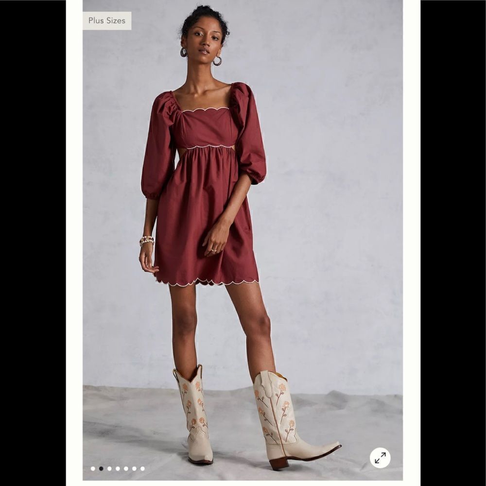 Anthropologie Forever That Girl Scalloped Mini Dress